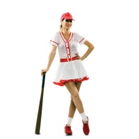 Costume de joueur de baseball rouge pour femmes