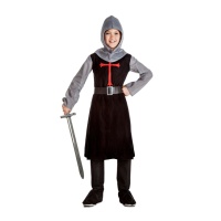 Costume de chevalier templier noir pour enfants