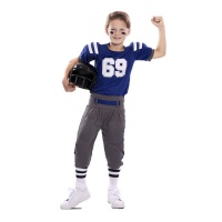 Costume de joueur de football américain bleu pour enfants