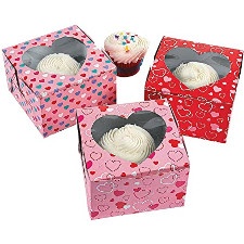 Boîtes à cupcake et muffins de Saint-Valentin