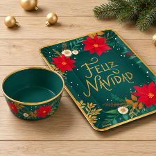 Bols et plateaux de Noël