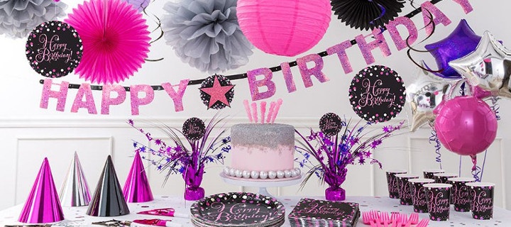  Décorations d'anniversaire Pink Birthday - Les essentiels pour une table Anniversaire Rose 1