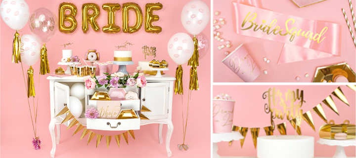  Décoration pour enterrements de vie de jeune fille Dorés - Les classiques pour la table 1