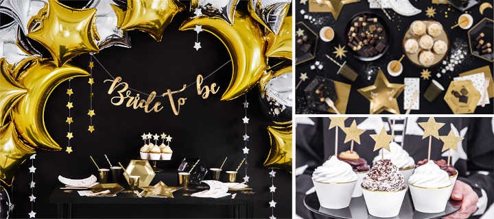  Décorations Gold Star (noir & or) - Les classiques pour la table 1