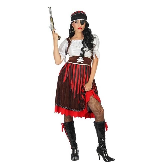 Vista frontal del déguisement de Pirate pour femmes disponible también en talla XL
