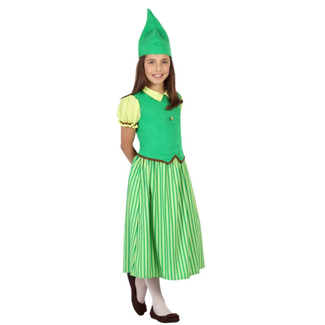 Vista principal del déguisement de lutin vert pour filles en stock