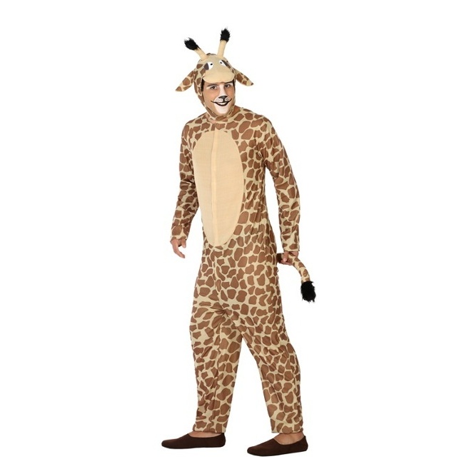 Vista frontal del déguisement de Girafe pour adulte disponible también en talla XL