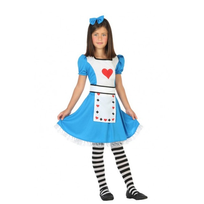 Vista frontal del costume d'Alice avec tablier pour filles
