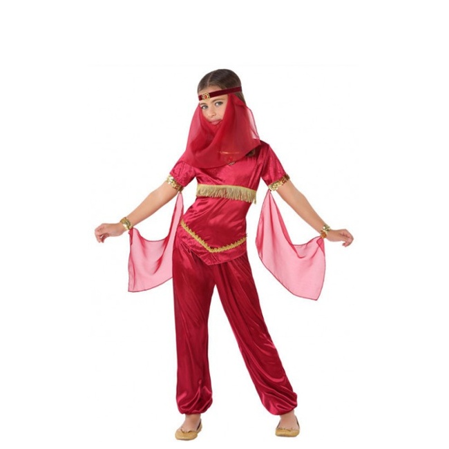 Déguisement de danseuse orientale rouge pour filles