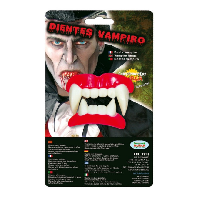 Vista delantera del dents de vampire en stock