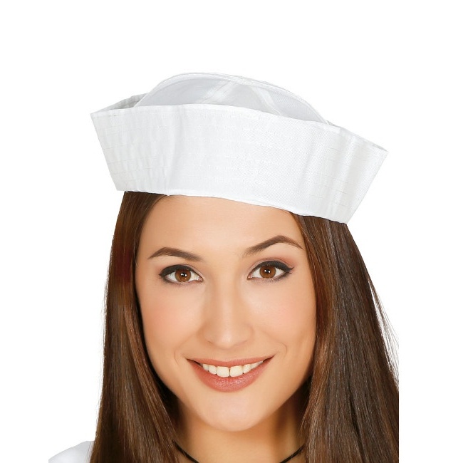 Vista delantera del bonnet de marin blanc - 58 cm en stock
