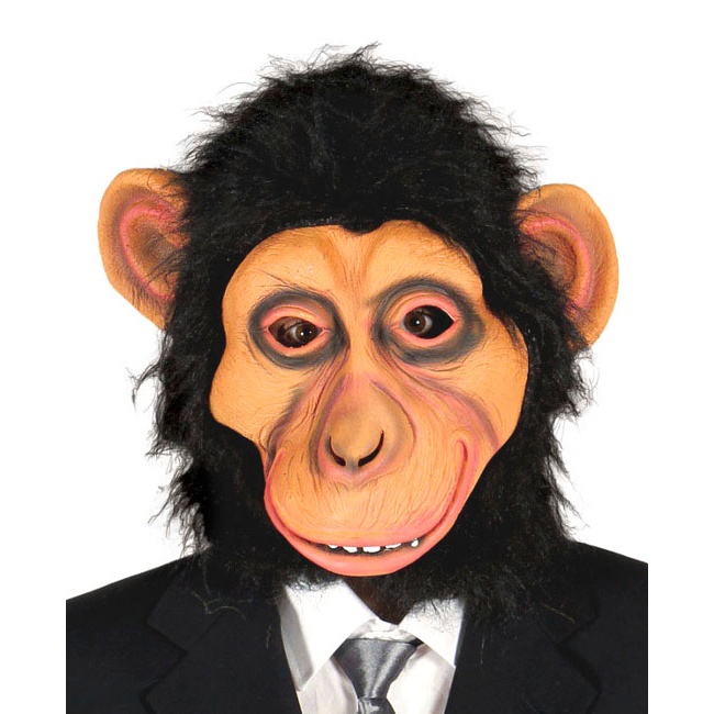 Vista principal del masque de chimpanzé en stock
