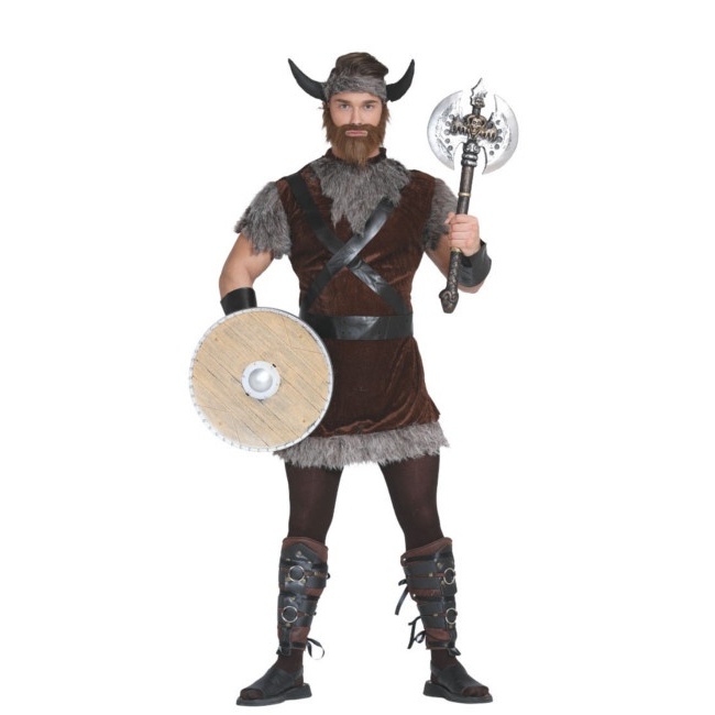 Vista frontal del déguisement de guerrier viking pour adultes disponible también en talla XL