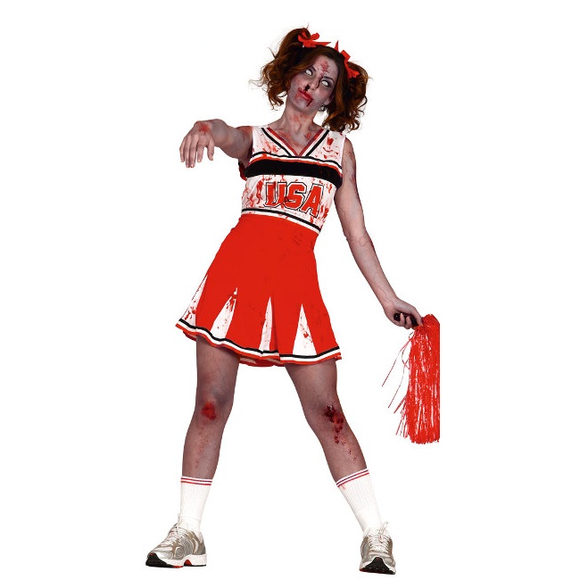 Vista delantera del costume Pom-pom girl Zombie pour femme en stock