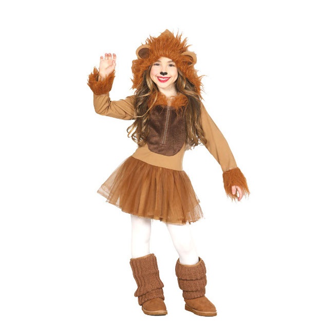 Vista frontal del costume de lion pour les filles en stock