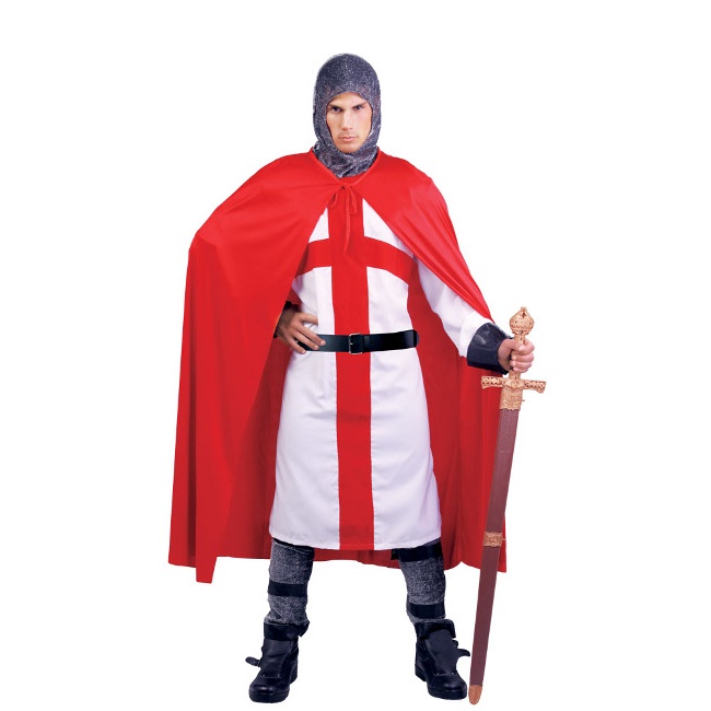 Vista frontal del déguisement de chevalier croisé pour hommes en stock