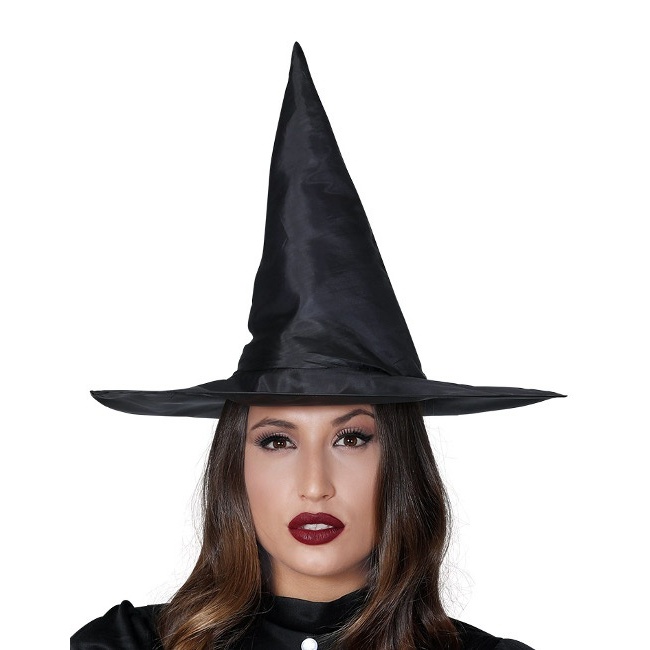 Vista frontal del chapeau de sorcière noir pour adulte - 56 cm