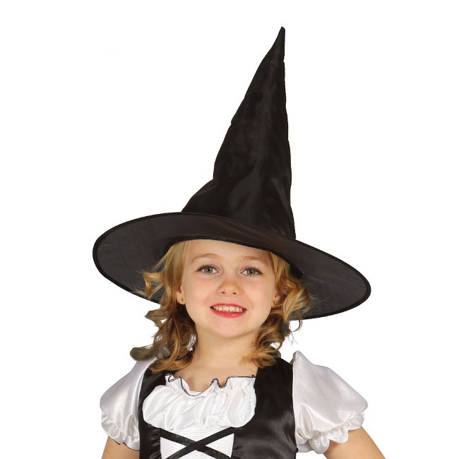 Vista delantera del chapeau de sorcière noir pour enfants - 55 cm en stock