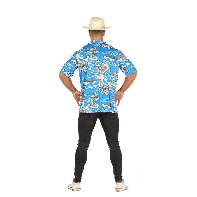 Foto lateral/trasera del modelo de Chemise hawaïenne pour hommes