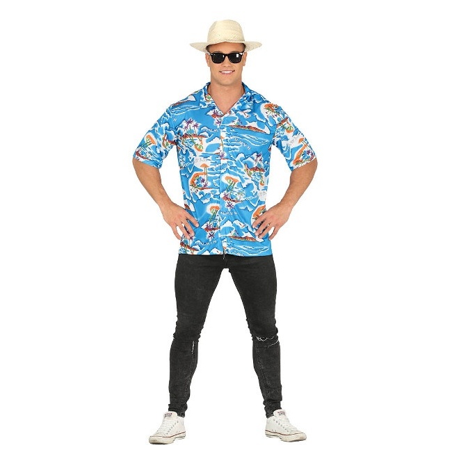 Vista delantera del chemise hawaïenne pour hommes en stock