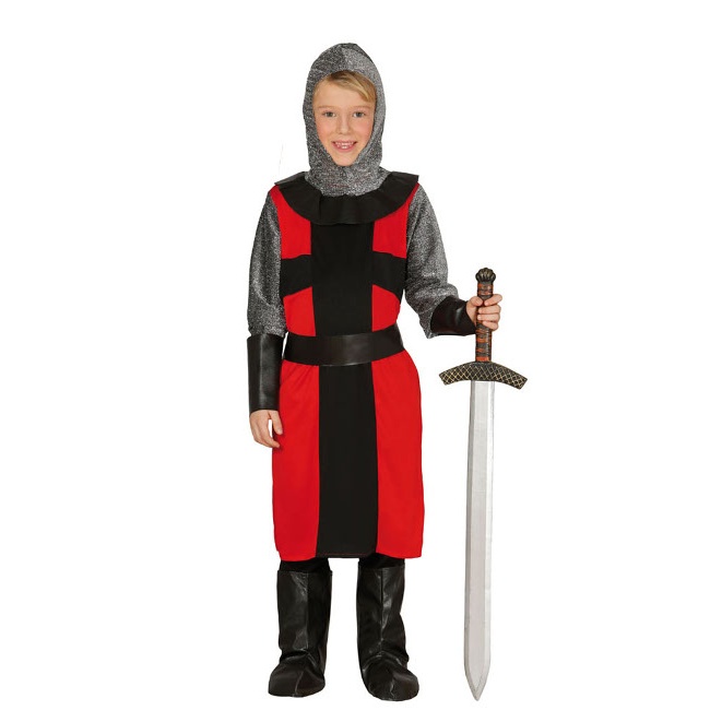 Vista delantera del costume de chevalier féodal pour enfants en stock