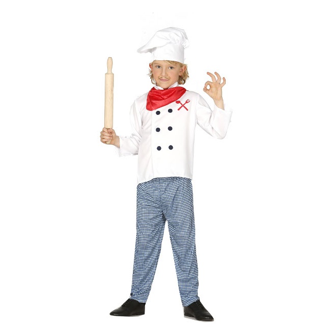 Vista frontal del costume de cuisinier pour enfants en stock