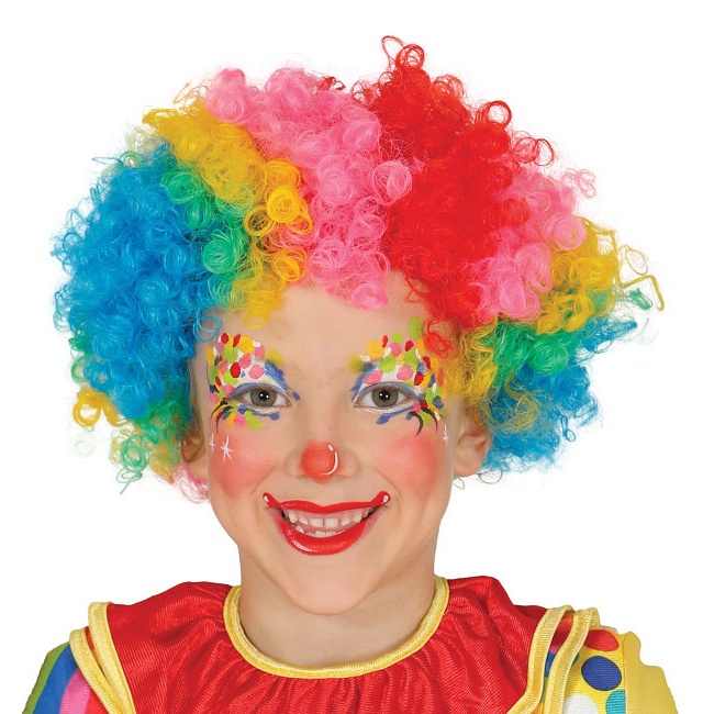 Accessoire perruque afro géante multicolore pour enfant