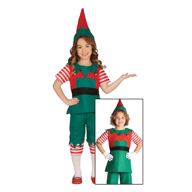 Vista frontal del costume d'elfe de Noël pour enfants