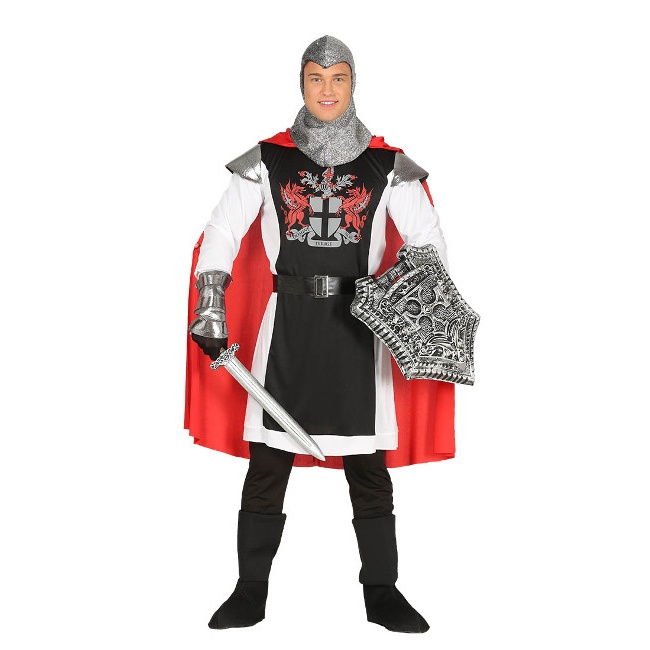 Vista delantera del costume de chevalier du Moyen Âge pour homme en stock