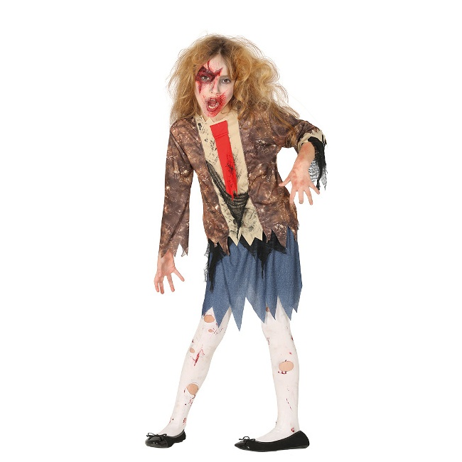 Vista principal del costume de zombie affamé pour filles en stock