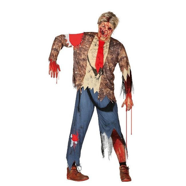 Vista principal del costume de zombie affamé pour hommes en stock