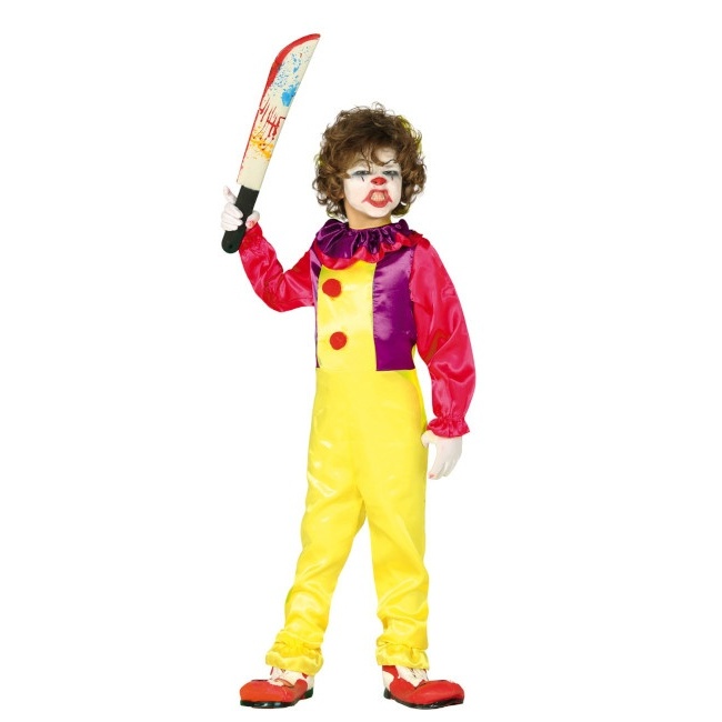 Vista frontal del costume de clown tueur pour enfants en stock
