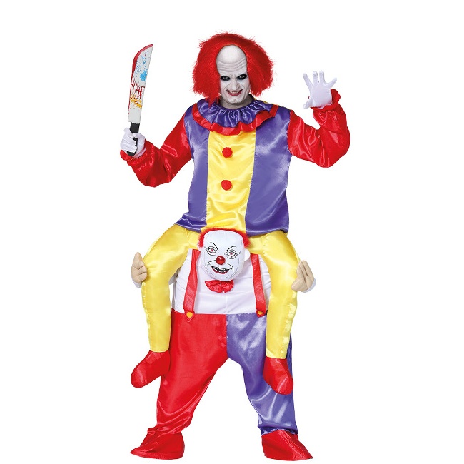Vista delantera del costumes d'épaule de clown diabolique pour adultes en stock