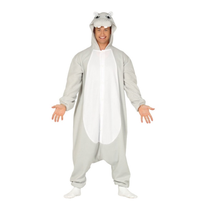 Vista principal del costume d'hippopotame pour adultes en stock