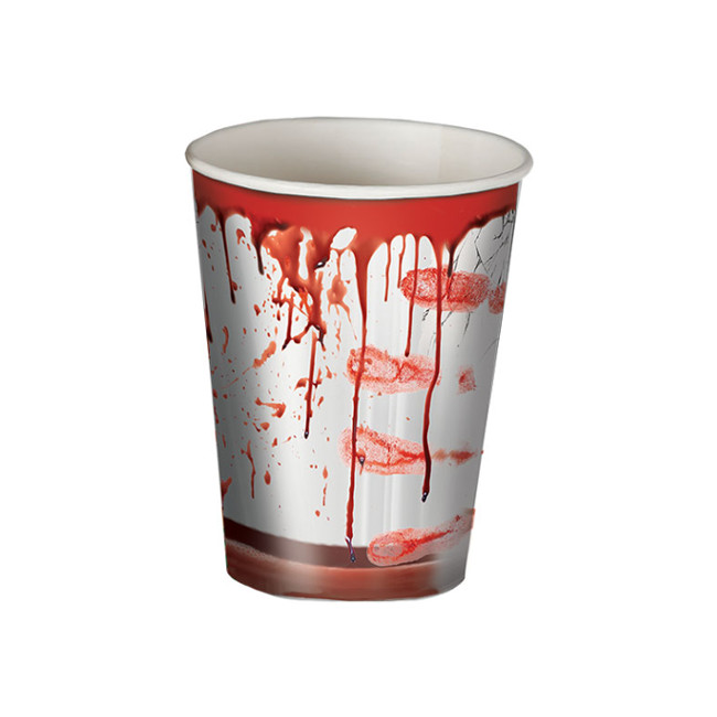 Vista principal del tasses en carton teintées de sang de 256 ml - 6 pièces. en stock
