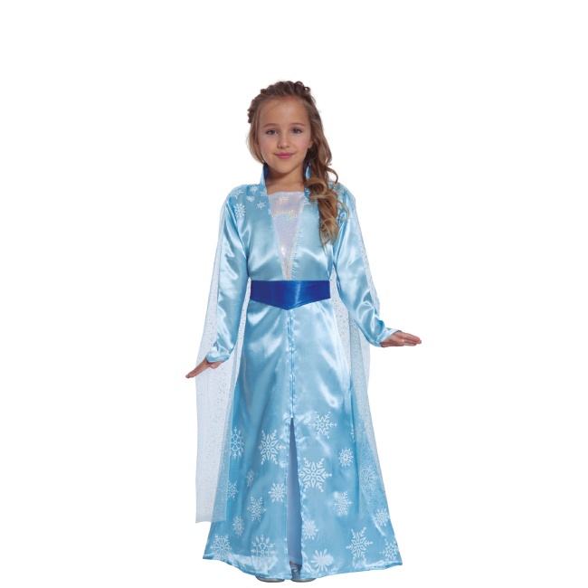 Vista delantera del costume de princesse des glaces bleu pour les filles en stock