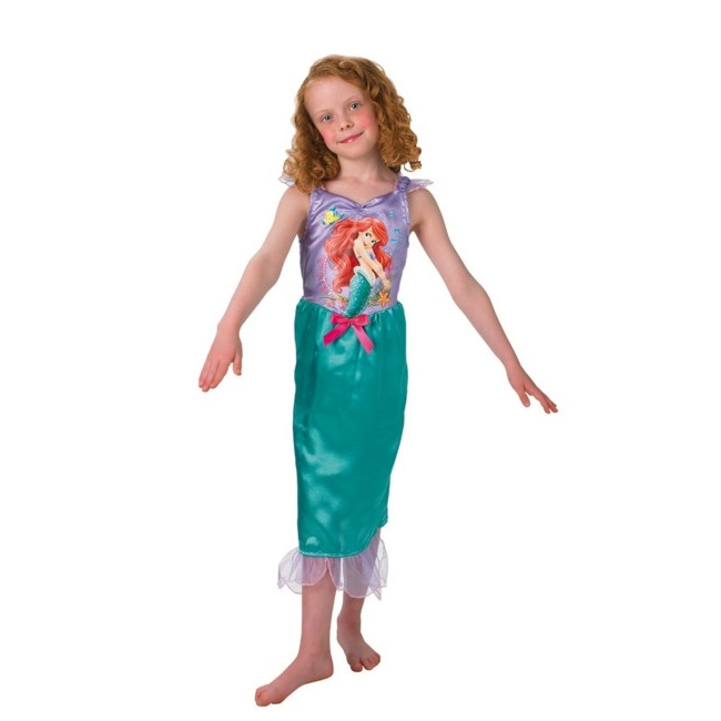 Vista frontal del costume d'Ariel, la petite sirène, pour enfants en stock