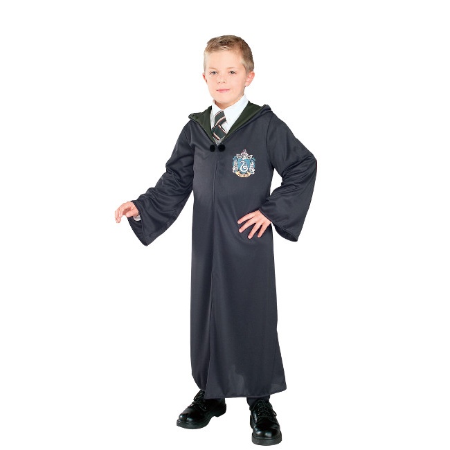 Vista delantera del costume de Serpentard Harry Potter pour enfants en stock