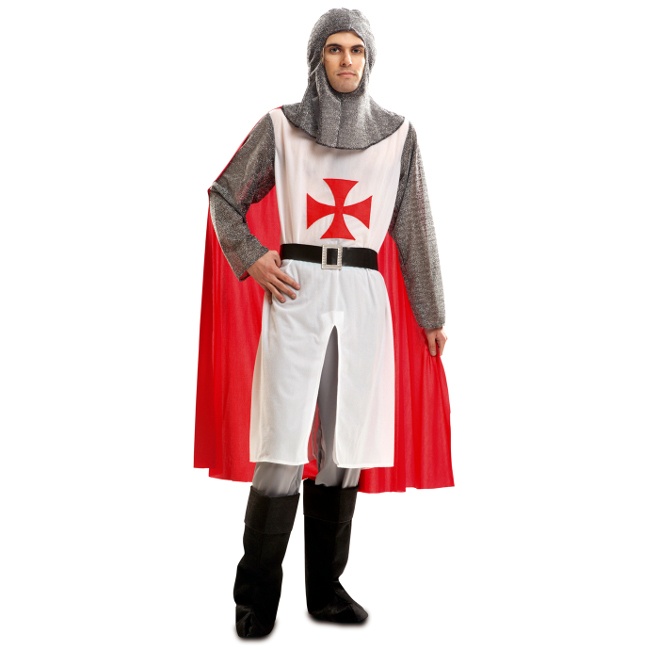 Vista delantera del costume de chevalier templier pour homme disponible también en talla XL