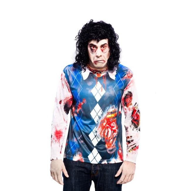 Vista principal del t-shirt imprimé zombie pour les costumes d'adultes en stock