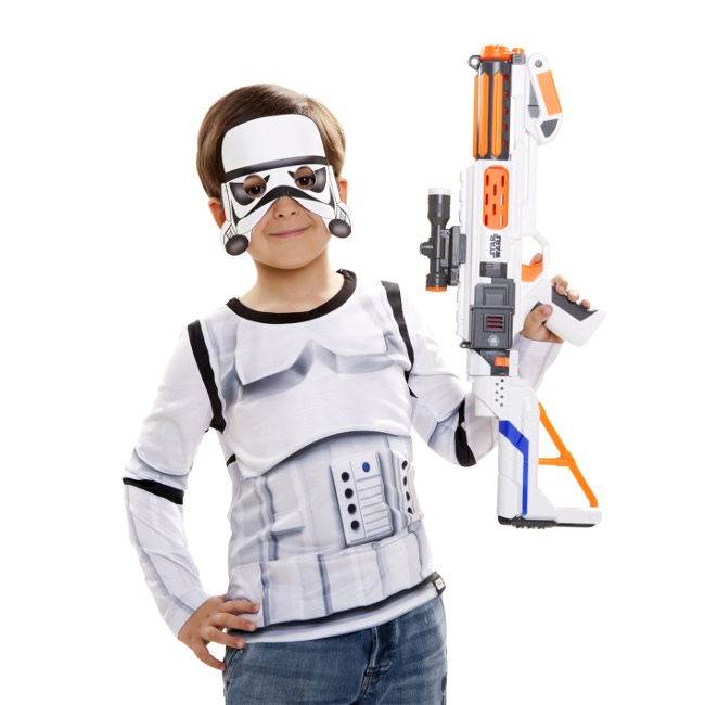 Vista frontal del t-Shirt pour enfants en costume de Stormtrooper en stock