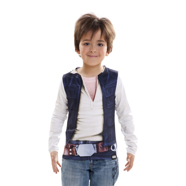 Vista delantera del t-shirt de costume pour enfants Han Solo en stock