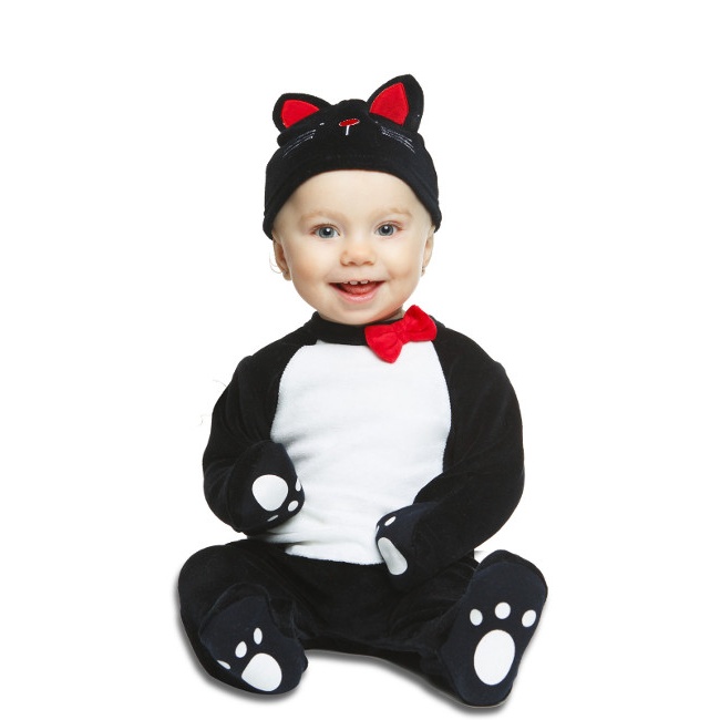 Vista delantera del costume de chat noir pour bébé en stock