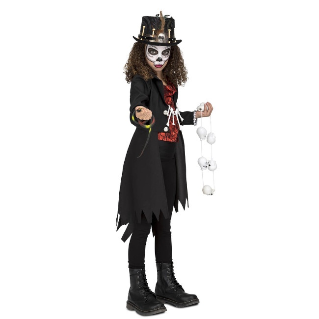 Vista principal del costume de sorcière vaudou pour filles en stock