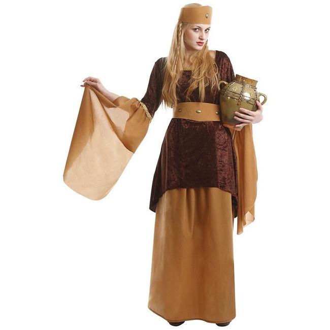 Vista delantera del costume de jeune fille médiévale en stock
