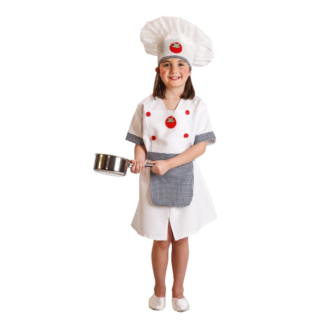 Vista delantera del costume de maître cuisinier pour filles en stock