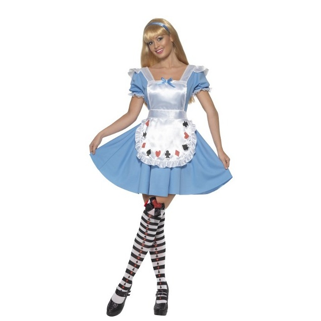 Vista delantera del costume Alice's Adventures in Wonderland pour femmes disponible también en talla XL