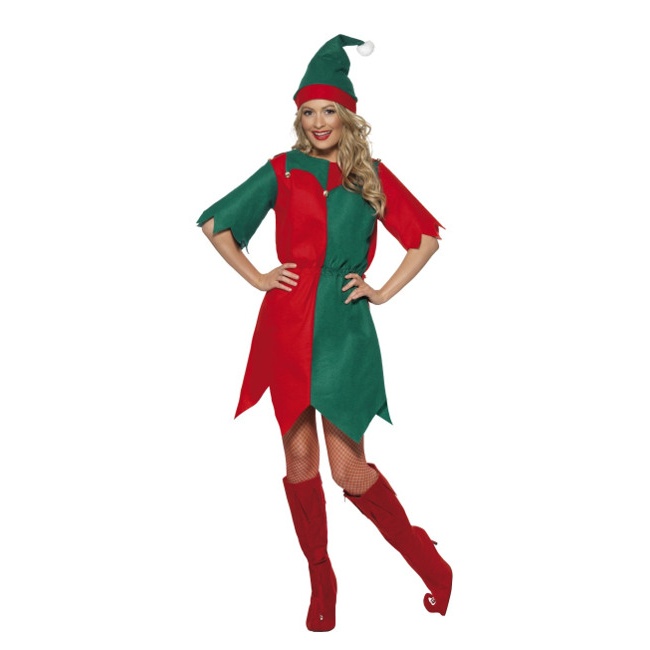 Vista frontal del costume d'elfe adulte disponible también en talla XL
