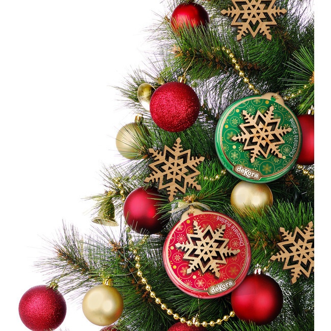 Foto detallada de pendentif sapin de Noël en chocolat 24 gr - Dekora - 1 unité