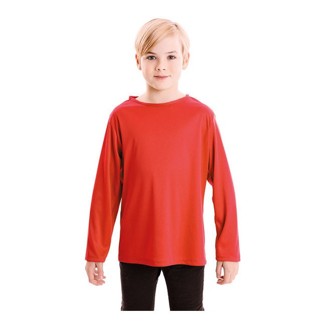 Vista frontal del t-shirt coloré à manches longues pour enfants en stock